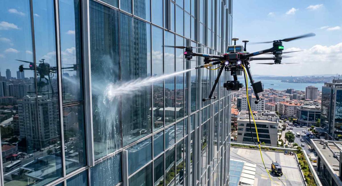 Drone ile Çerkezköy dış cephe temizliği